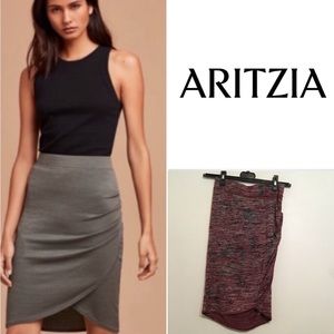 NWOT Aritzia Heather Grey Tyra Wrap Skirt